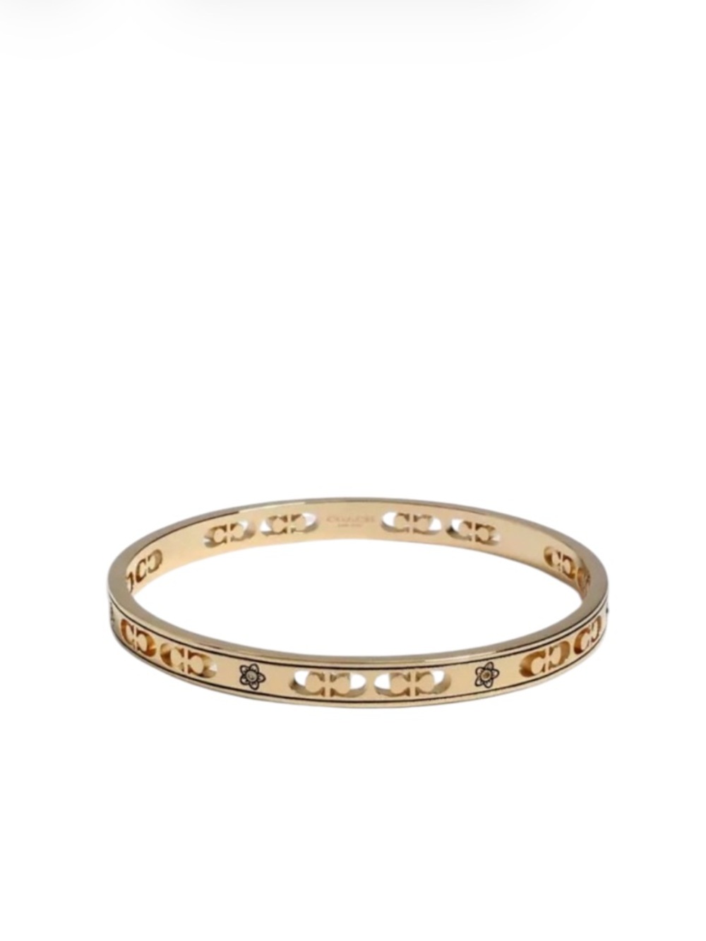 Coach Kissing C Flower Bangle